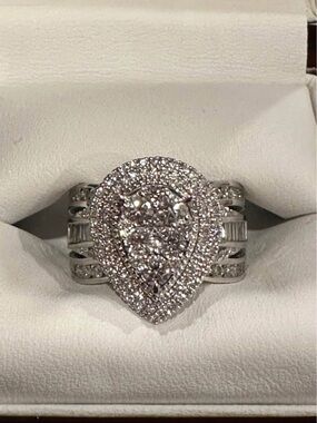 1.95 CT. T.W. Round Cut Double Halo Diamond Ring in 14K Gold